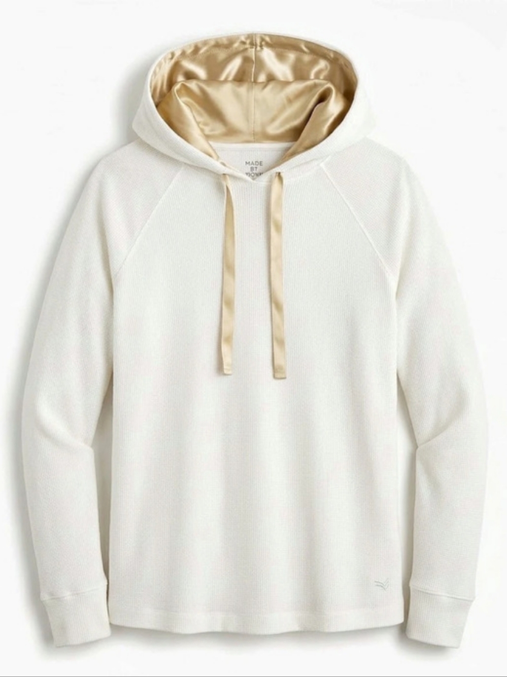 Cozy Earth Rib Knit Hoodie White Medium